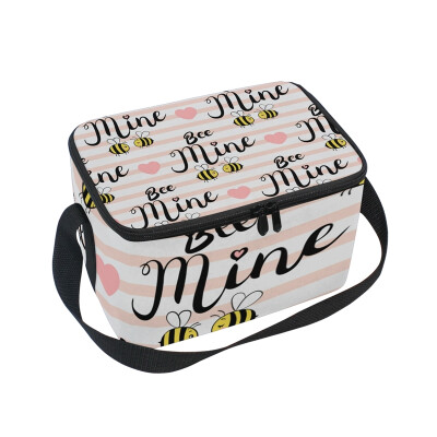 

ALAZA Lunch Box Insulated Lunch Bag Large Cooler Bees In Love Tote Bag