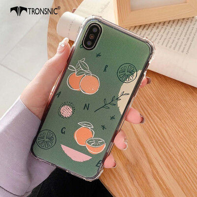 

TRONSNIC Orange Ins Phone Case for iPhone 6 6s Plus Fruit Shockproof Soft TPU Cases Green Pink Covers