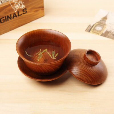 

Wooden Gaiwan Gongfu Tea Teacup with Saucer Teaware Brewing Vessel 100ml 34oz