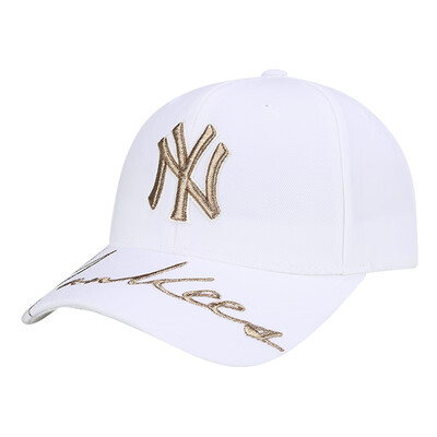 

MLB Baseball Cap Men&Women Couple Hat NY Yankees Caps Gold Letter Hard Top Korean Trend Cap White Gold Standard NY Cap Adjustable 55cm-59cm