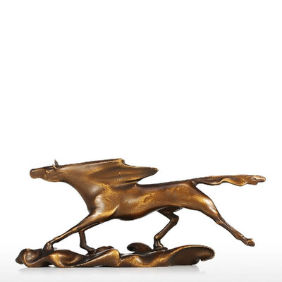 

Surf Chasing Wild Galloping Horse Figure Statue Gifts&Decor Home Decor Dark Bronze