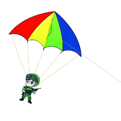 

Colorful Cartoon Parachute Kite Outdoor Sport Single Line Flying Kite with 30m Flying Line for Kids Adults