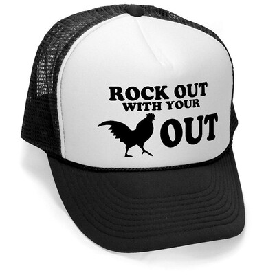 

Megashirtz - Rock Out - Vintage Style Trucker Hat Retro Mesh Cap