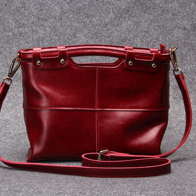 

Genuine Leather Handbags Big Women High Quality Casual Female Bags Trunk Tote Vintage Brand Shoulder Messenger Bag Ladies Large
