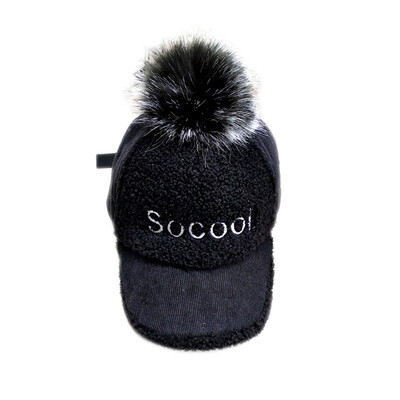 

Winter Fall Cap Children Casquette Boy Simple Baseball Hat Girl Baby Letter Pattern Peaked Cap with Wistiti Ball