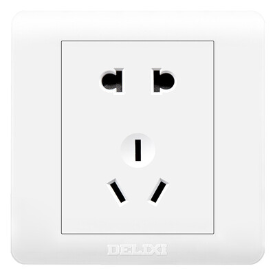 

Delixi DELIXI switch socket panel 10A positive five-hole socket classic white series
