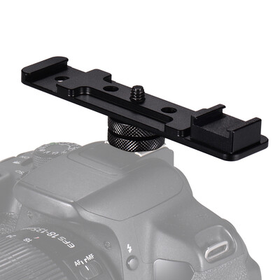 

Aluminium Alloy Camera Dual Hot Shoe Extension Bar Mount Bracket Flash Bracket Adapter Holder 14 Inch Screw Mounts for Flash Spee