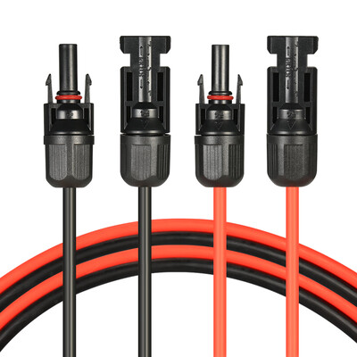 

1 Pair 20 Feet Black 20 Feet Red 10AWG Solar Panel Extension Cable Wire with MC4 Female&Male Connector