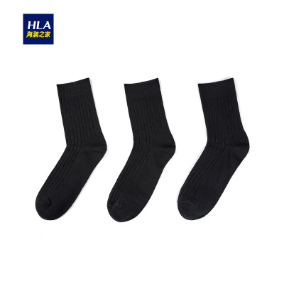 

HLA Haishu House in stockings male 2018 autumn new business comfort breathable soft mens socks HZACJ3E051A black 51 26-28CM