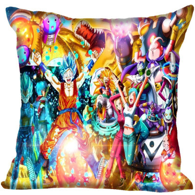 

Dragon Ball Pillow Cover Bedroom Home Office Decorative Pillowcase Square Zipper Pillow Cases Satin Fabric No Fade