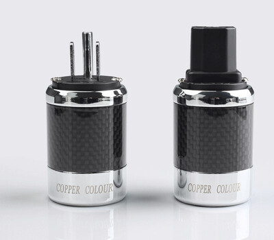 

Copper Colour CC hifi US power plug pure copper rhodium plating IEC connectors