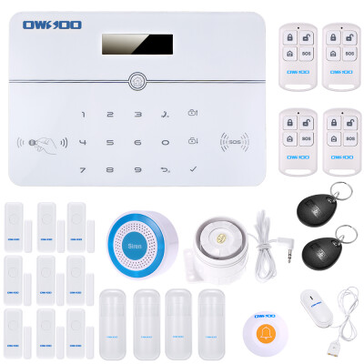 

OWSOO 433MHz Wireless Auto-dial PSTN LCD Display Voice Prompt Phone Remote Control Home Burglar Security Alarm System