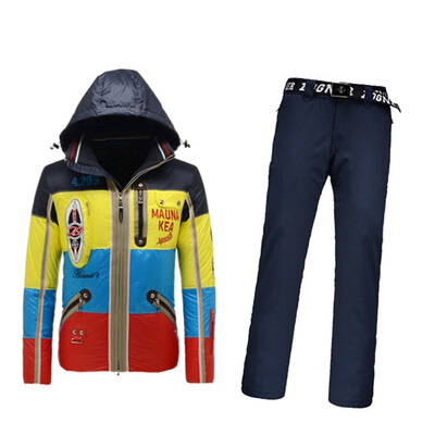 

B0GNER Men Kanoa-D Ski Jacket Black Blue Yellow Red Rik-T Ski Pants Black