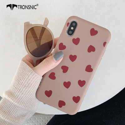 

TRONSNIC Love Phone Case for iPhone 6 6s Plus Matte Heart Cases Brown Gray Soft Luxury Covers Fashion