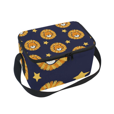 

ALAZA Lunch Box Insulated Lunch Bag Large Cooler Lion Head Tote Bag