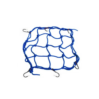 

4040 Heavy-Duty Elastic Motorcycle Luggage Net Helmet Holder Mesh ATV Bike Luggages Cargo Bungee with 6 Adjustable Hooks Blue