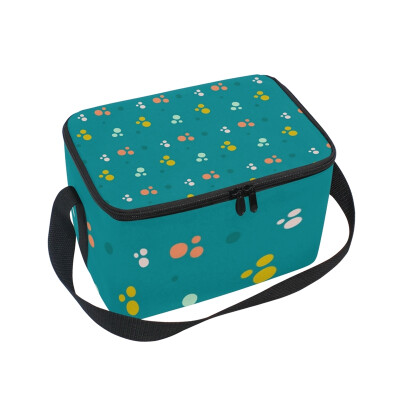 

ALAZA Insulated Lunch Box Colorful Feet Lunch Bag for Men Women Portable Tote Bag Cooler Bag