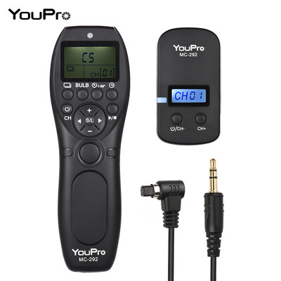 

YouPro MC-292 E3 24G Wireless Remote Control LCD Timer Shutter Release Transmitter Receiver 32 Channels for Canon 80D 760D 750D 7