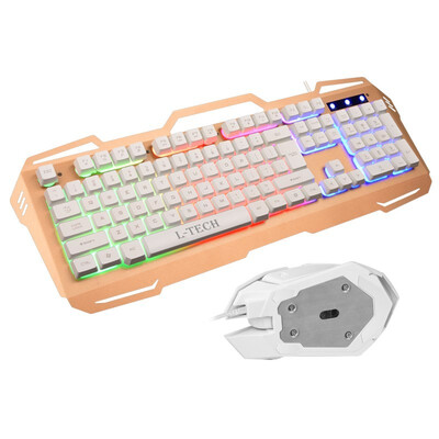 

High quality usb Wired keyboard mouse combo set GreenBlueRed LED controllable Backlight Pro Gaming Full Key Professional