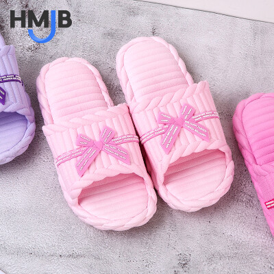 

Colorful walking slippers female sandals cute Japanese girls color matching comfortable soft home bathroom outdoor beach cute bow HM071 pink 36-37