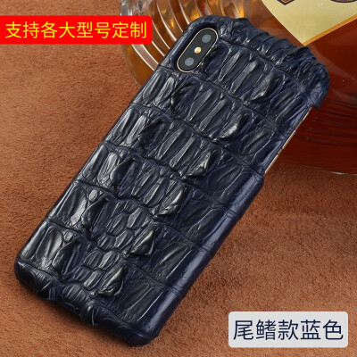 

Leather iPhone 5 6 7 8s plus protective case high-grade natural crocodile back cover all-inclusive for x xs max xr phone case