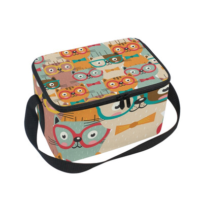 

ALAZA Colorful Cats Lunch Box Insulated Lunch Bag Large Cooler Tote Bagfor Men Women
