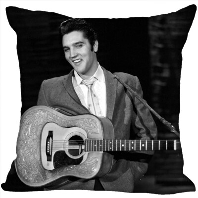 

Elvis Pillow Cover Bedroom Home Office Decorative Pillowcase Square Zipper Pillow Cases Satin Fabric No Fade