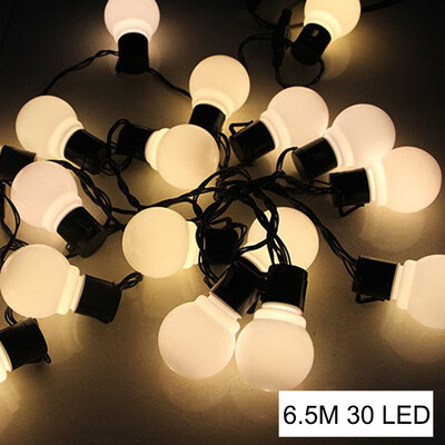 

UpperX 1pcs Solar energy Decor String Lights65M 30 LED LightsFairy Lightfor OutdoorHomePatioGardenThanksgiving Milky bulb