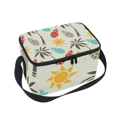 

ALAZA Lunch Box Insulated Summer Pineapple Lunch Bag Large Cooler Tote Bag for Men Women