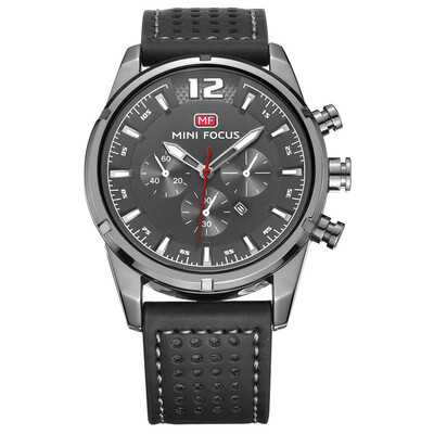 

BOFUTE Mens Watch Japanese Quartz Movement Calendar Luminous Waterproof Genuine Leather Watchband 0005G