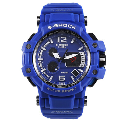 

Mens Stylish Sports Multi-function Electronic Waterproof Watch Dual Display Wristwatches