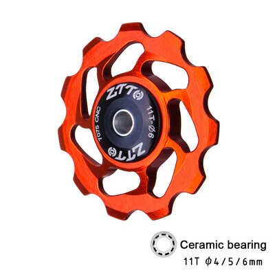 

ZTTO 11T MTB Bicycle Rear Derailleur Jockey Wheel Ceramic Bearing Pulley CNC Road Bike Guide Roller Idler 4mm 5mm 6mm