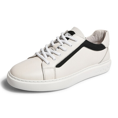 

Golf GOLF lace casual lightweight foam flat bottom Joker men classic striped color matching low-top shoes GM1814334 white black 38