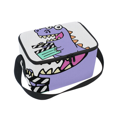 

ALAZA Lunch Box Insulated Happy Purple Dragon Lunch Bag Large Cooler Tote Bagfor Men Women