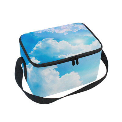 

ALAZA Lunch Box Insulated Blue Sky Lunch Bag Large Cooler Tote Bagfor Men Women