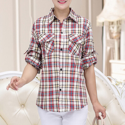

Yu Zhaolin 2019 new middle-aged womens large size shirt mother dress spring&autumn shirt YWMM191350 5th color 2XL