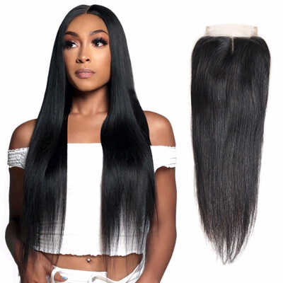 

Nami Hair 4x4 Lace Closure Brazilian Straight Remy Hair Free Middle Three Part 100 Human Hair Closure With Baby Hair