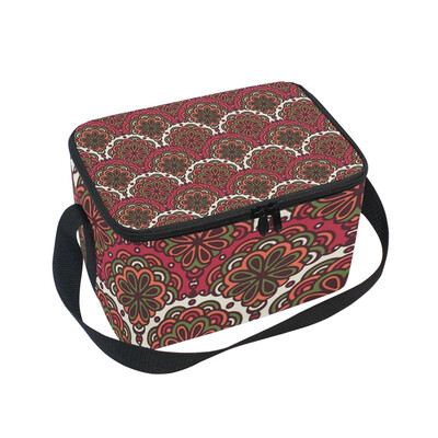 

ALAZA Insulated Lunch Box Wave Roma Flowers Lunch Bag for Men Women Portable Tote Bag Cooler Bag