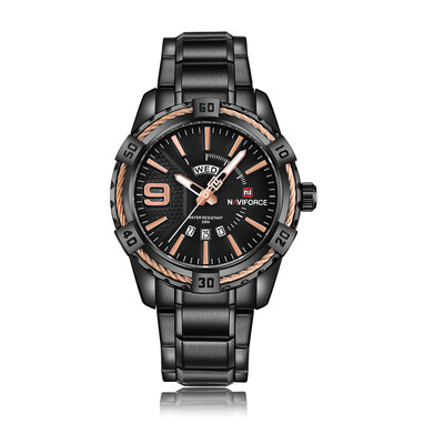 

NAVIFORCE Fashion Causal Men Watches Quartz Male Watch 3ATM Water-resistant Luminous Wristwatch Calendar Time Display