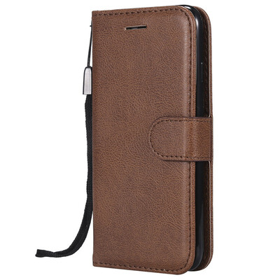 

Luxury Simple Solid Color Case For iphone 5 5s SE SE2 PU Leather Card Slot Lanyard Phone Cover New Fundas P06G