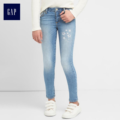 

GAP flagship store girl soft&comfortable star pattern skinny jeans 261746 moderate indigo 120cm 6