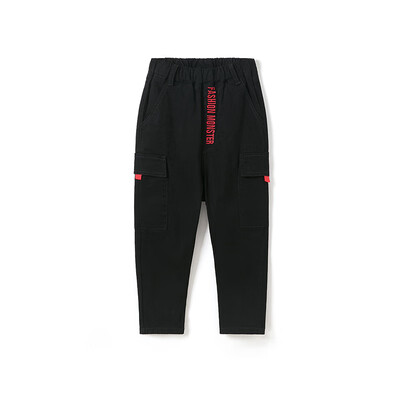 

One Beihuangcheng Boys Trousers Trend 2019 Spring Workwear Loose Casual Pants Cotton Fashion Sports Wind 1119112056 Black 120cm
