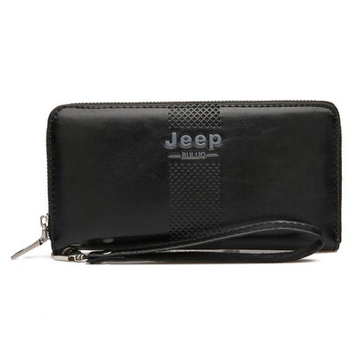 

JEEP BULUO Men Clutch Wallets Famous Brand Long Wallet Purse Large Capacity Handbags Clutch Bag For iPhone Man Leather Fashion