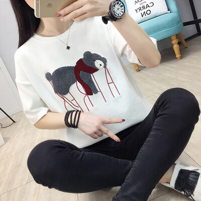 

JOY OF JOY Jingdong Womens 2019 Summer New Loose Short Sleeve T-Shirt Harajuku Simple Student Short Sleeve T-Shirt JWTD191866 White