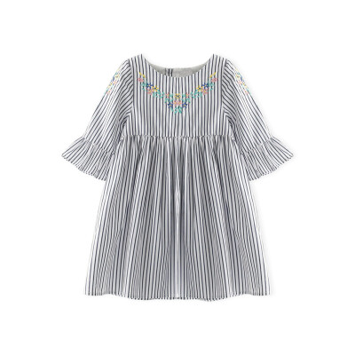 

Cicie self-employed childrens clothing girls dress striped embroidered skirt girls children skirt C91019 blue 11052A