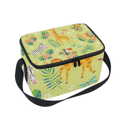

ALAZA Insulated Lunch Box Cute Tropical Pattern Lunch Bag for Men Women Portable Tote Bag Cooler Bag