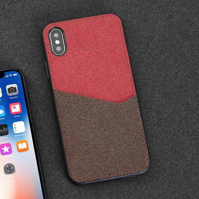 

Leather phone case iPhone5 6 7 8s plus protective shell canvas stitching card all-inclusive for x xs max xr phone case