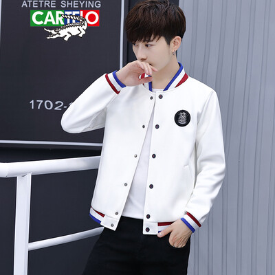 

Cartier crocodile CARTELO jacket 2019 spring&autumn new mens trend wild short jacket jacket QT815-JK205 white L