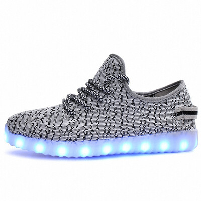 

Children & Adult Shoes 7 Colorful LED Lights Men & Women Breathable USB Rechargeable Fluorescent Luminous Sneakers SIZE 35-46