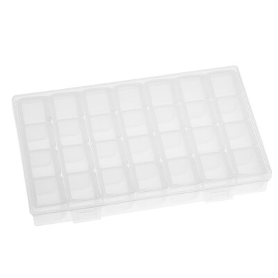 

Transparent 28 Grids Adjustable Storage Box for Diamond Jewelry Beads Earrings Necklace Containers Case